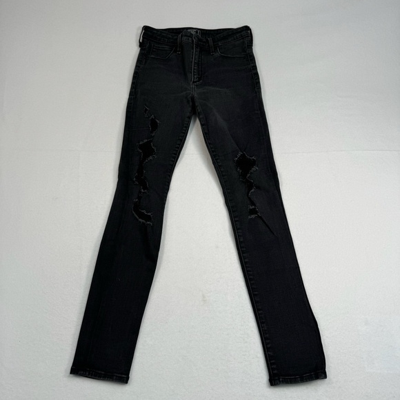 Abercrombie Fitch Simone High Rise Super Skinny Jeans Womens Sz 27/4 Black Wash - Picture 2 of 14